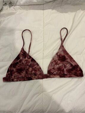 Pull&Bear Burgundy Tie-Dye Bikini Top